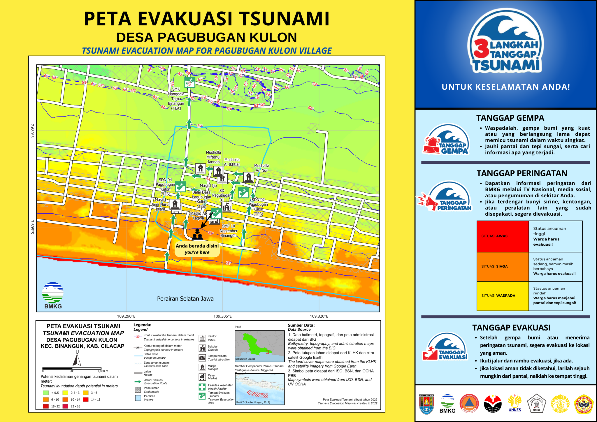 Peta Evakuasi Tsunami Desa Pagubugan Kulon Desa Pagubugan Kulon